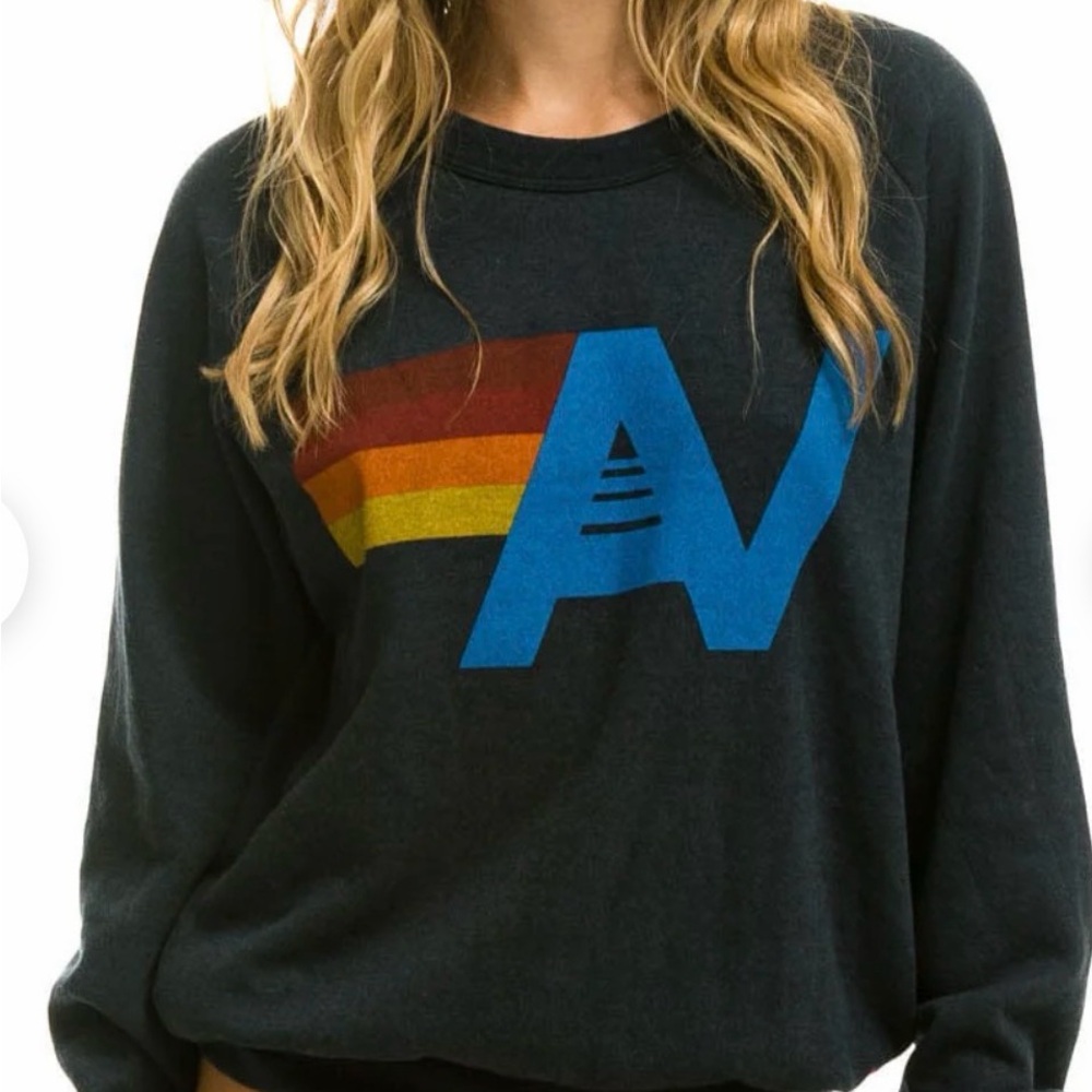 Aviator Nation— Logo Crew Sweatshirt Charcoal